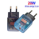 Caricabatterie USB PD3.0 Type-C QC3.0 20W con presa EU
