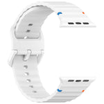 Cinturino per orologio in silicone con cuciture a grana ondulata, For Apple Watch Ultra 2 49mm, For Apple Watch Series 9 45mm