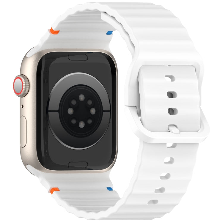 Cinturino per orologio in silicone con cuciture a grana ondulata, For Apple Watch Series 6 40mm, For Apple Watch Series 6 44mm