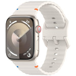 Cinturino per orologio in silicone con cuciture a grana ondulata, For Apple Watch Series 6 40mm, For Apple Watch Series 6 44mm