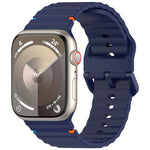 Cinturino per orologio in silicone con cuciture a grana ondulata, For Apple Watch Series 6 40mm, For Apple Watch Series 6 44mm