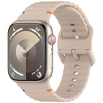 Cinturino per orologio in silicone con cuciture a grana ondulata, For Apple Watch Series 6 40mm, For Apple Watch Series 6 44mm