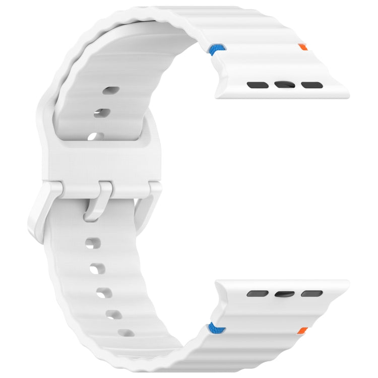 Cinturino per orologio in silicone con cuciture a grana ondulata, For Apple Watch Series 5 44mm, For Apple Watch Series 5 40mm