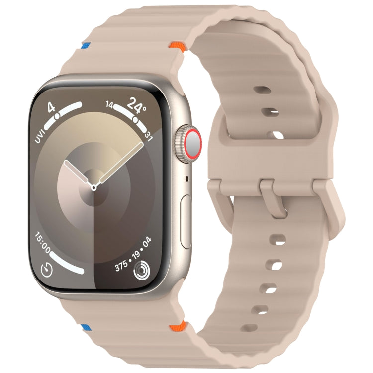Cinturino per orologio in silicone con cuciture a grana ondulata, For Apple Watch Series 5 44mm, For Apple Watch Series 5 40mm
