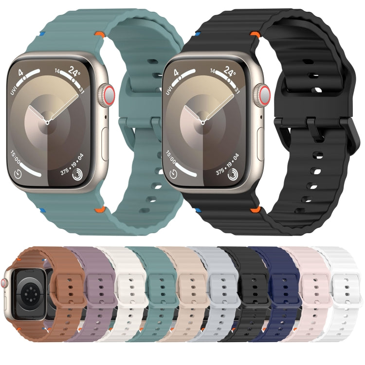 Cinturino per orologio in silicone con cuciture a grana ondulata, For Apple Watch Series 6 40mm, For Apple Watch Series 6 44mm