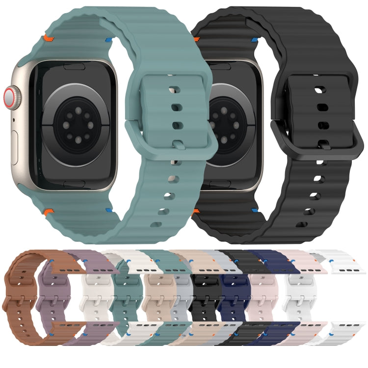 Cinturino per orologio in silicone con cuciture a grana ondulata, For Apple Watch Series 5 44mm, For Apple Watch Series 5 40mm