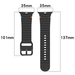 Cinturino per orologio in silicone con cuciture a grana ondulata, For Apple Watch Ultra 2 49mm, For Apple Watch Series 9 45mm