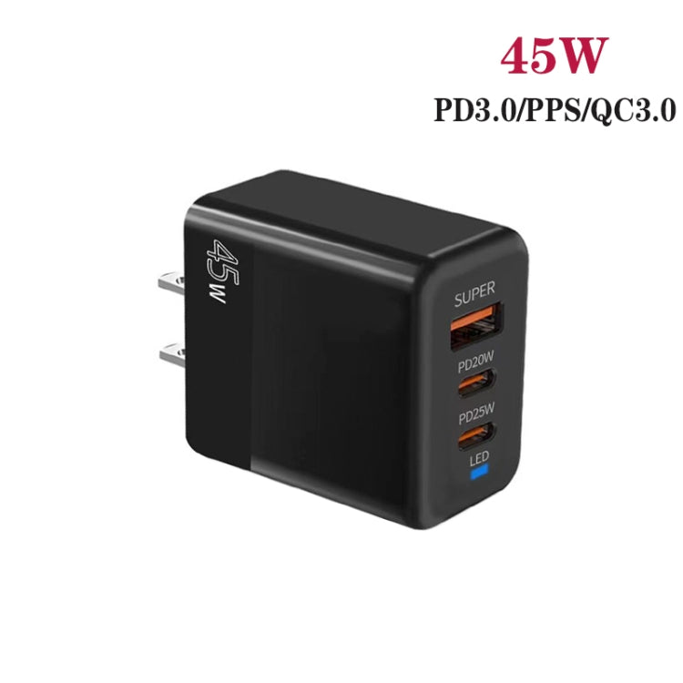 Caricabatterie USB 45W PD3.0 PPS QC3.0 con spina USA