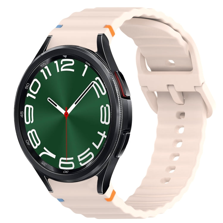 Cinturino per orologio in silicone a sgancio rapido con cucitura a grana ondulata, For Samsung Galaxy Watch 7 40mm, For Samsung Galaxy Watch 6 Classic 47mm