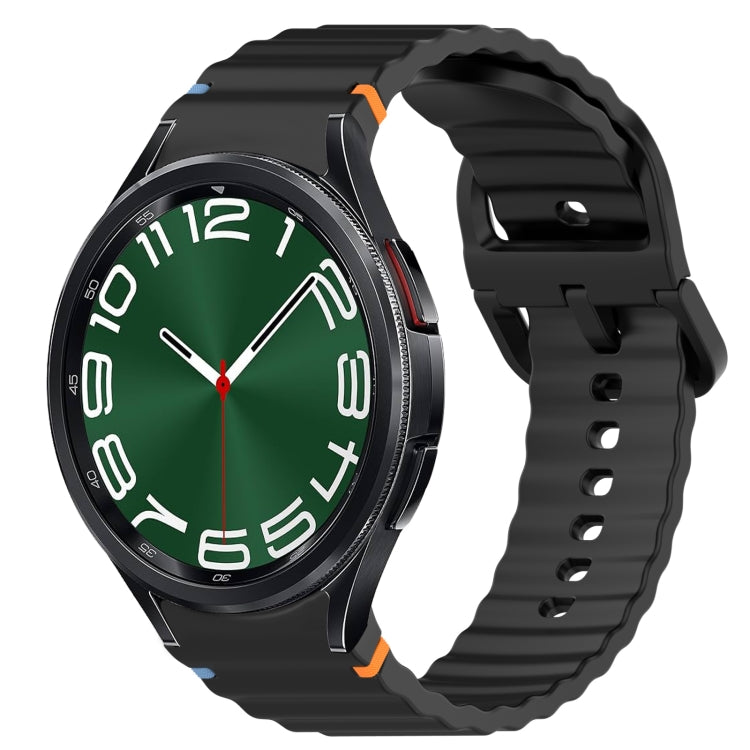 Cinturino per orologio in silicone a sgancio rapido con cucitura a grana ondulata, For Samsung Galaxy Watch 7 40mm, For Samsung Galaxy Watch 6 Classic 47mm