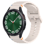 Cinturino per orologio in silicone a sgancio rapido con cucitura a grana ondulata, For Samsung Galaxy Watch 7 40mm, For Samsung Galaxy Watch 6 Classic 47mm