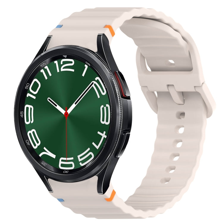Cinturino per orologio in silicone a sgancio rapido con cucitura a grana ondulata, For Samsung Galaxy Watch 7 40mm, For Samsung Galaxy Watch 6 Classic 47mm