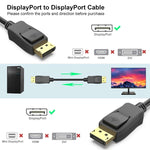 Cavo DisplayPort a DisplayPort da 6 piedi compatibile Lenovo Dell
