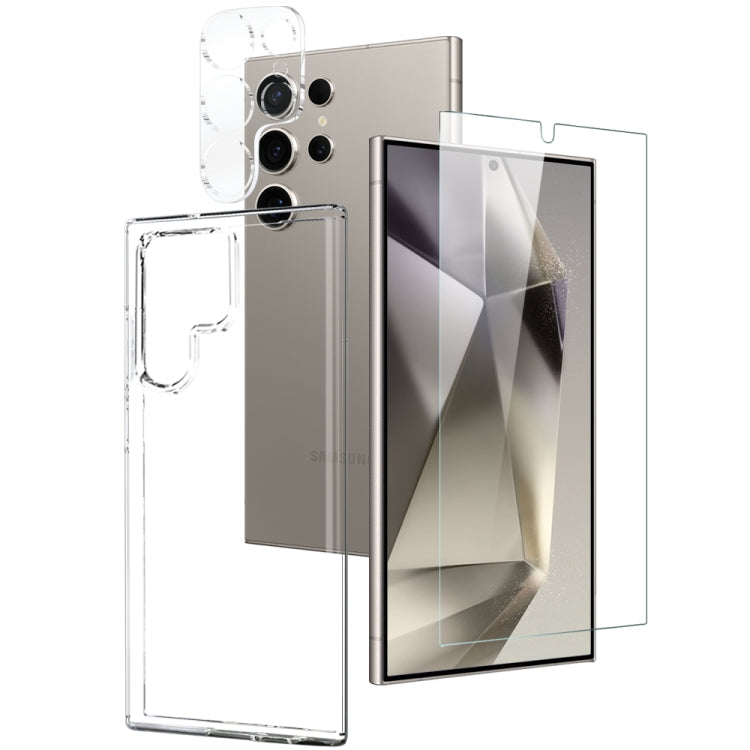 Custodia TPU trasparente con pellicola e protezione obiettivo per Samsung Galaxy