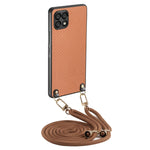 Custodia per telefono con retro in pelle e tracolla per Samsung Galaxy S22 5G
