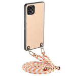 Custodia per telefono con retro in pelle e tracolla per Samsung Galaxy S22 5G