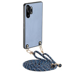 Custodia per telefono con retro in pelle e trama in fibra di carbonio per