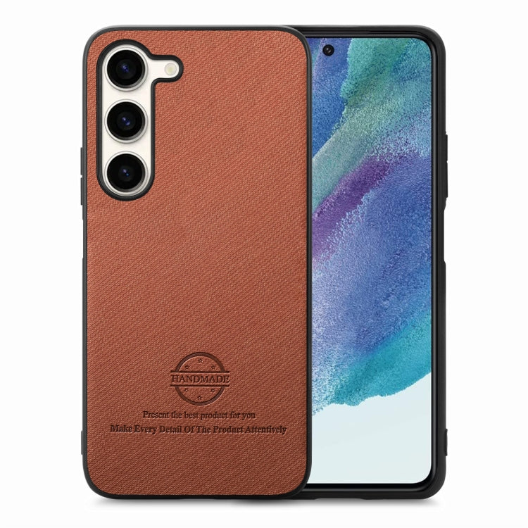 Custodia in pelle con retro in tessuto per Samsung Galaxy A22 5G, S21 FE 5G e