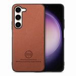 Custodia in pelle con retro in tessuto twill per Samsung Galaxy S23+ 5G, S23 5G
