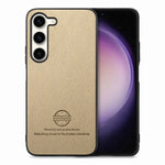 Custodia in pelle con retro in tessuto twill per Samsung Galaxy S23+ 5G, S23 5G