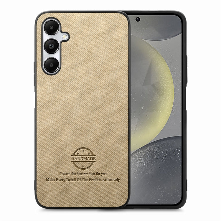 Custodia in pelle con retro in tessuto twill per Samsung Galaxy S24+ 5G, S24 5G