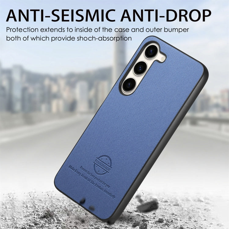 Custodia in pelle con retro in tessuto twill per Samsung Galaxy S24+ 5G, S24 5G