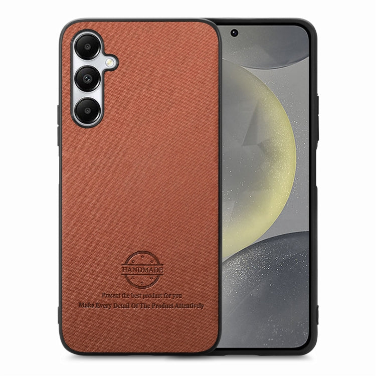 Custodia in pelle con retro in tessuto twill per Samsung Galaxy S24+ 5G, S24 5G