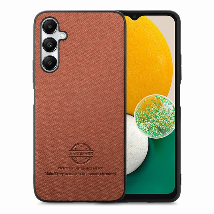 Custodia in pelle con retro in tessuto twill per Samsung Galaxy A04e, A14 e A13