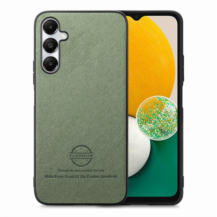 Custodia in pelle con retro in tessuto twill per Samsung Galaxy A04e, A14 e A13