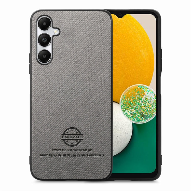 Custodia in pelle con retro in tessuto twill per Samsung Galaxy A04e, A14 e A13