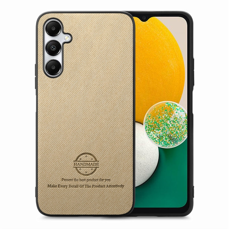 Custodia in pelle con retro in tessuto twill per Samsung Galaxy A04e, A14 e A13