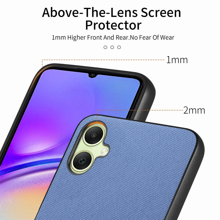 Custodia in pelle con retro in tessuto twill per Samsung Galaxy A04e, A14 e A13