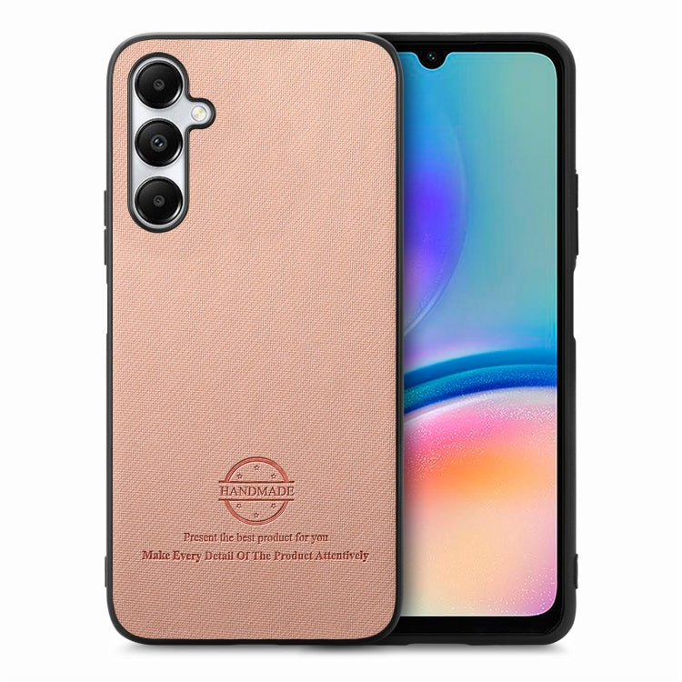 Custodia in pelle con retro in tessuto twill per Samsung Galaxy A04e, A14 e A13