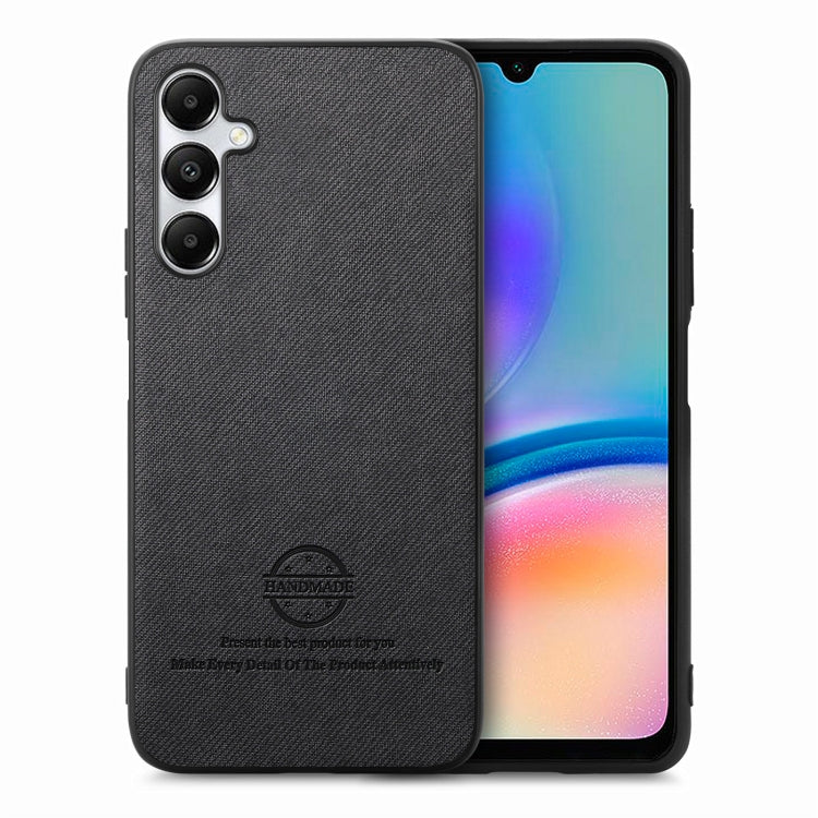 Custodia in pelle con retro in tessuto twill per Samsung Galaxy A04e, A14 e A13