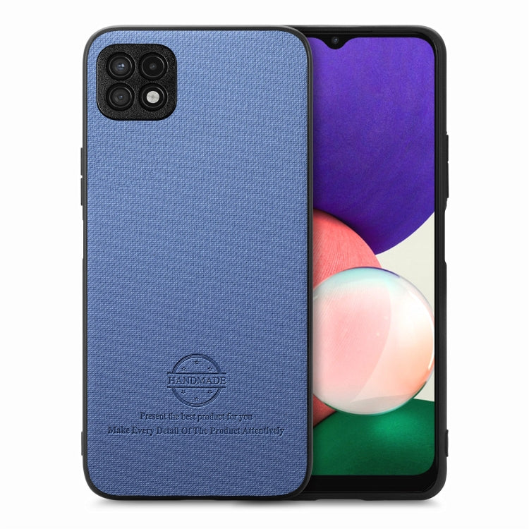 Custodia in pelle con retro in tessuto per Samsung Galaxy A22 5G, S21 FE 5G e