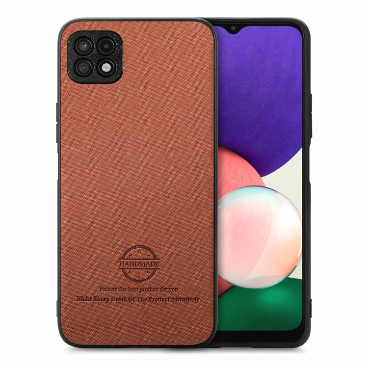 Custodia in pelle con retro in tessuto per Samsung Galaxy A22 5G, S21 FE 5G e