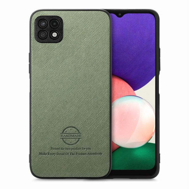 Custodia in pelle con retro in tessuto per Samsung Galaxy A22 5G, S21 FE 5G e