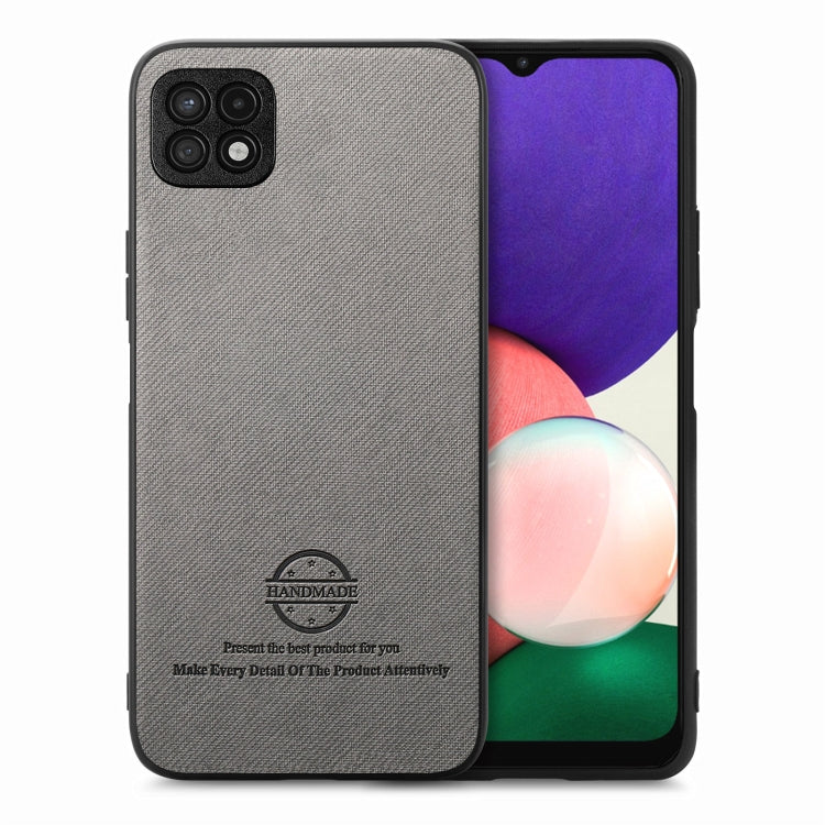 Custodia in pelle con retro in tessuto per Samsung Galaxy A22 5G, S21 FE 5G e