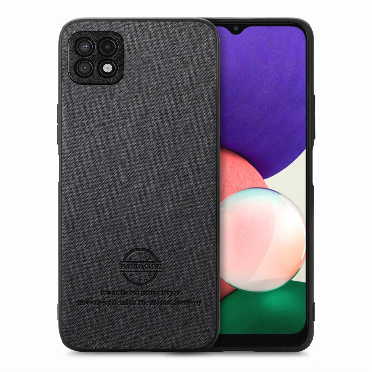 Custodia in pelle con retro in tessuto per Samsung Galaxy A22 5G, S21 FE 5G e