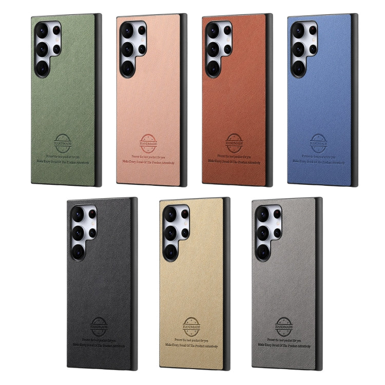 Custodia in pelle con retro in tessuto twill per Samsung Galaxy S23+ 5G, S23 5G