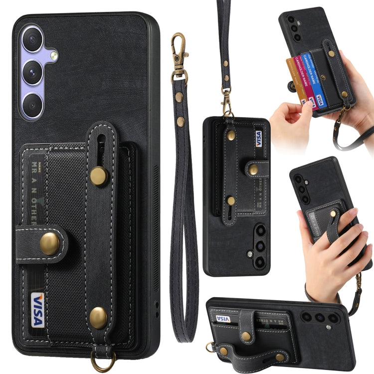 Portafoglio con cinturino a croce in pelle con custodia per Samsung Galaxy A36