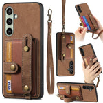 Portafoglio con cinturino a croce in pelle con custodia per Samsung Galaxy A57