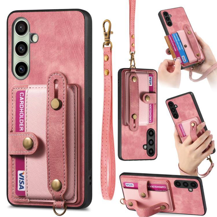 Portafoglio con cinturino a croce in pelle con custodia per Samsung Galaxy A57