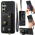 Portafoglio con cinturino a croce in pelle con custodia per Samsung Galaxy A57