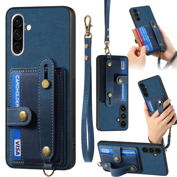 Portafoglio con cinturino a croce in pelle con custodia per Samsung Galaxy A36