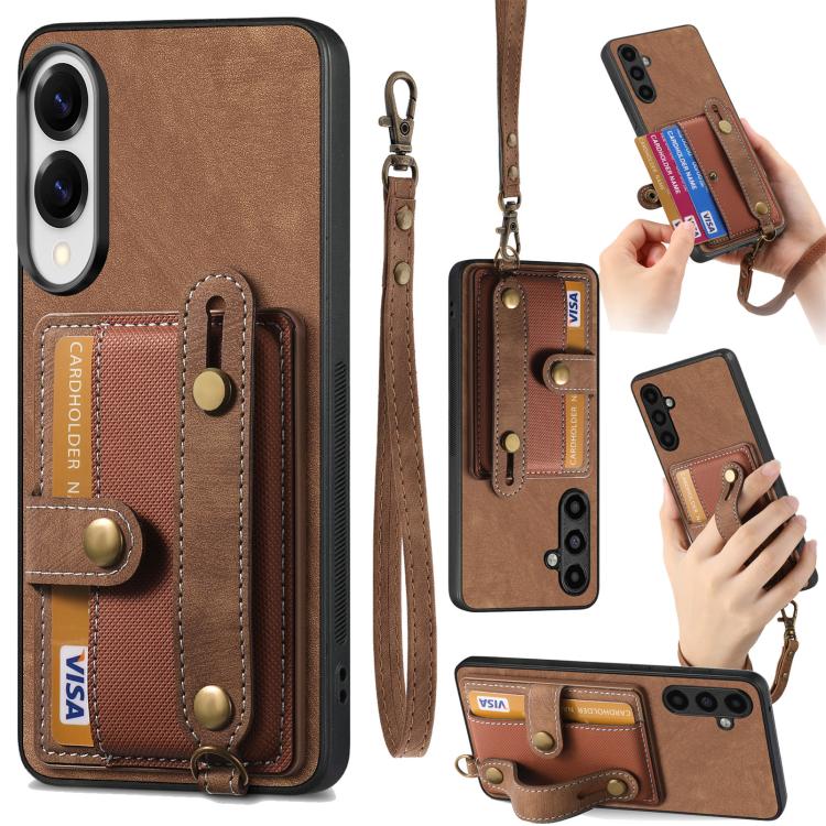 Portafoglio con cinturino a croce in pelle con custodia per Samsung Galaxy A57