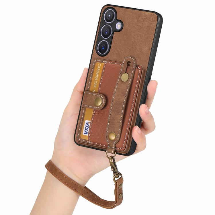 Portafoglio con cinturino a croce in pelle con custodia per Samsung Galaxy A57