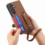 Portafoglio con cinturino a croce in pelle con custodia per Samsung Galaxy A57