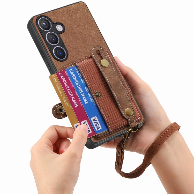 Portafoglio con cinturino a croce in pelle con custodia per Samsung Galaxy A57