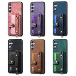 Portafoglio con cinturino a croce in pelle con custodia per Samsung Galaxy A57